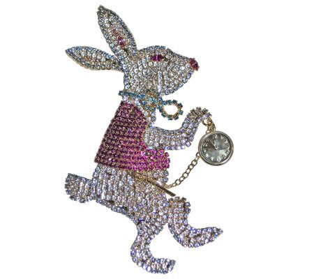 Kirks Folly Couture White Rabbit Pin - QVC.com