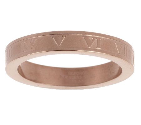 Steel by Design Set of 3 Roman Numeral Stack Rings - QVC.com