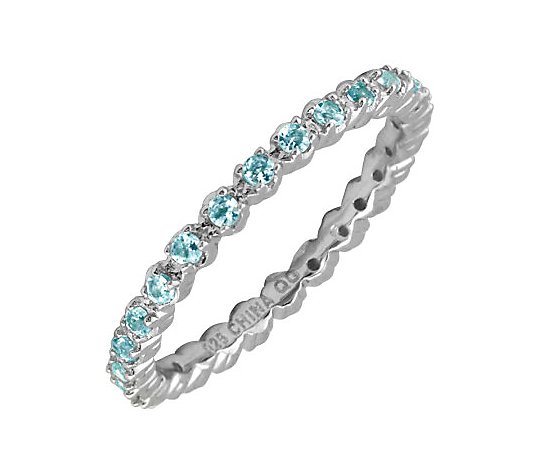 Simply Stacks Sterling Prong-Set Blue Topaz Stackable Ring