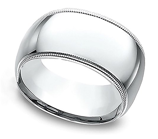 Sterling Silver 10MM Milgrain Unisex Wedding Band Ring