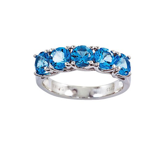 Sterling 2.95 cttw Blue Topaz 5-Stone Ring