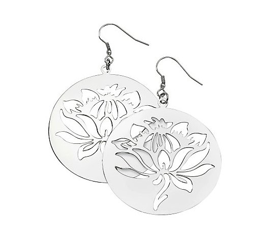 Steel by Design Floral Disc Dangle E arrings