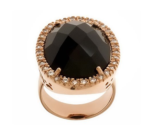 Bronze Bold Faceted Gemstone & Crystal Ring byBronzo Italia