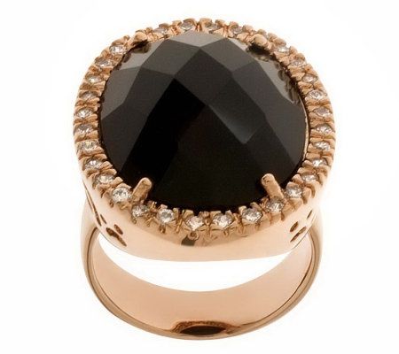 Bronze Bold Faceted Gemstone & Crystal Ring byBronzo Italia