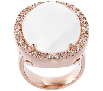 Bronze Bold Faceted Gemstone & Crystal Ring byBronzo Italia - J312288