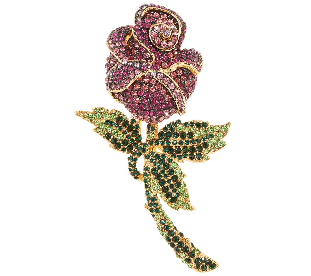 Joan Rivers Enchanted Pave' Rose Pin - Qvc.com