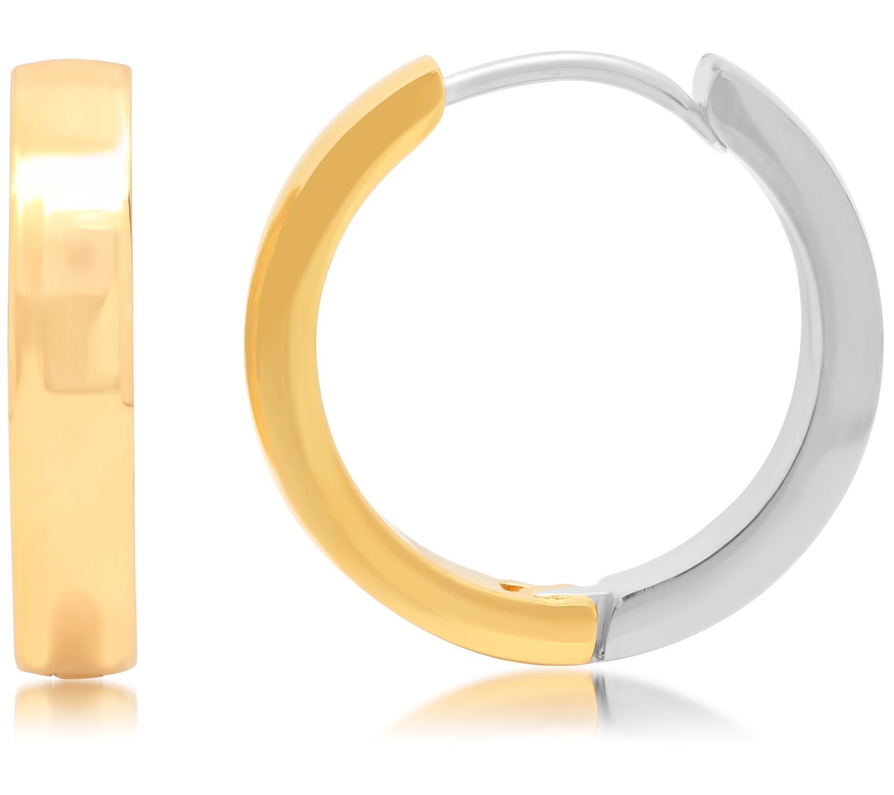 Steel by Design 7/8" Two-Tone Hinged Hoop Earri ngs