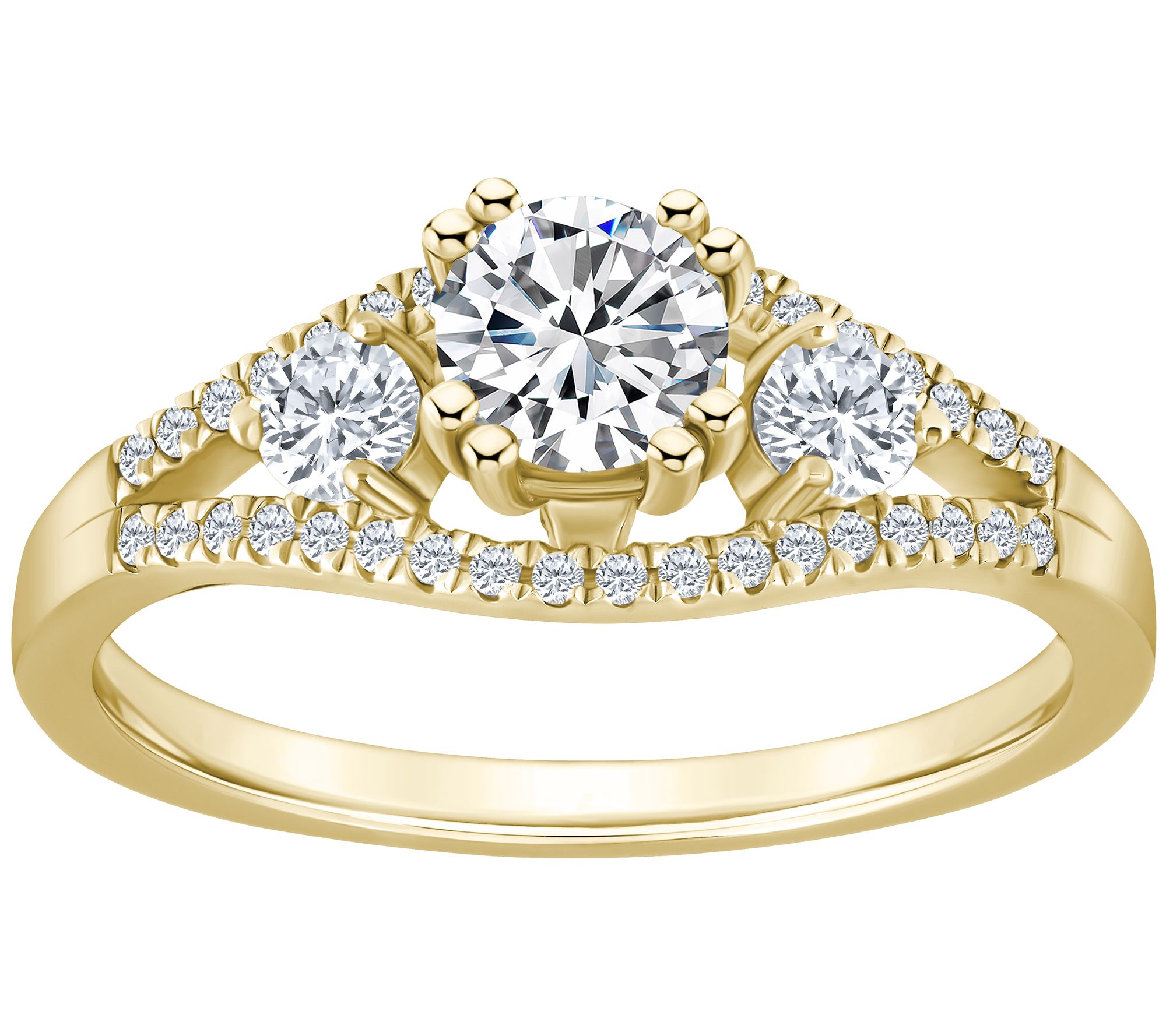 Affinity 0.75 cttw Diamond 3-Stone Ring, 14K Go ld