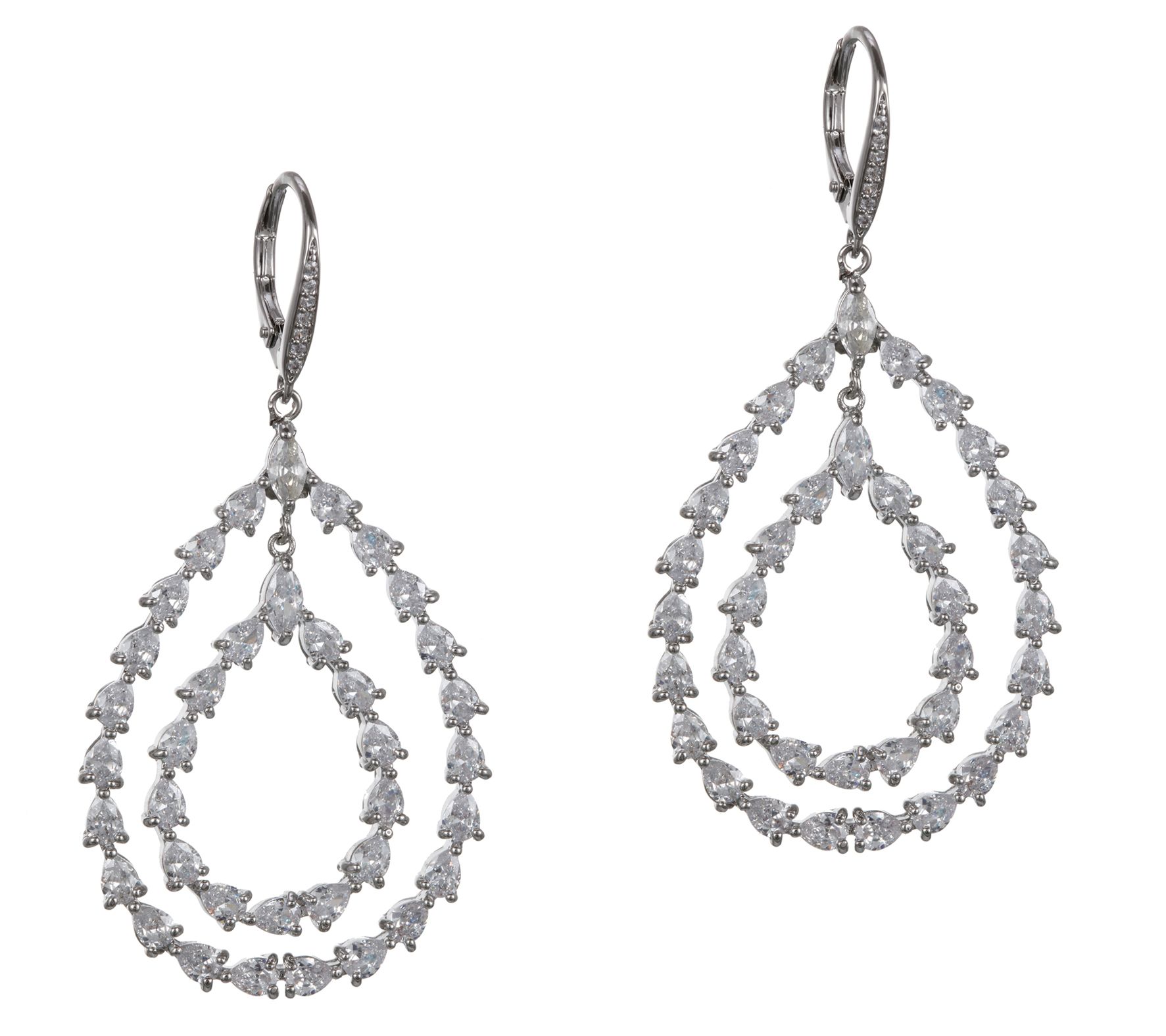 Nina Jewelry Nested Teardrop Dangle Earrings - QVC.com