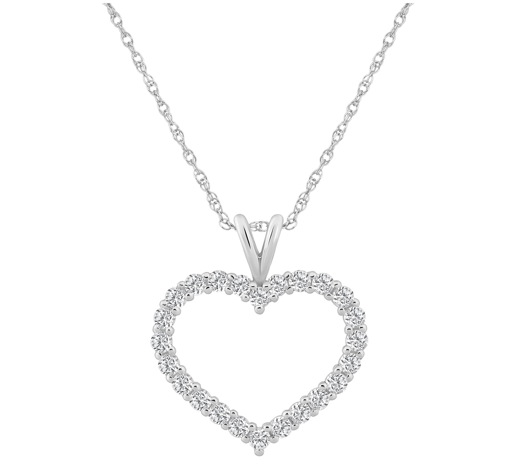 Affinity 0.75 cttw Diamond Heart Pendant w/ Chain, 14K Gold