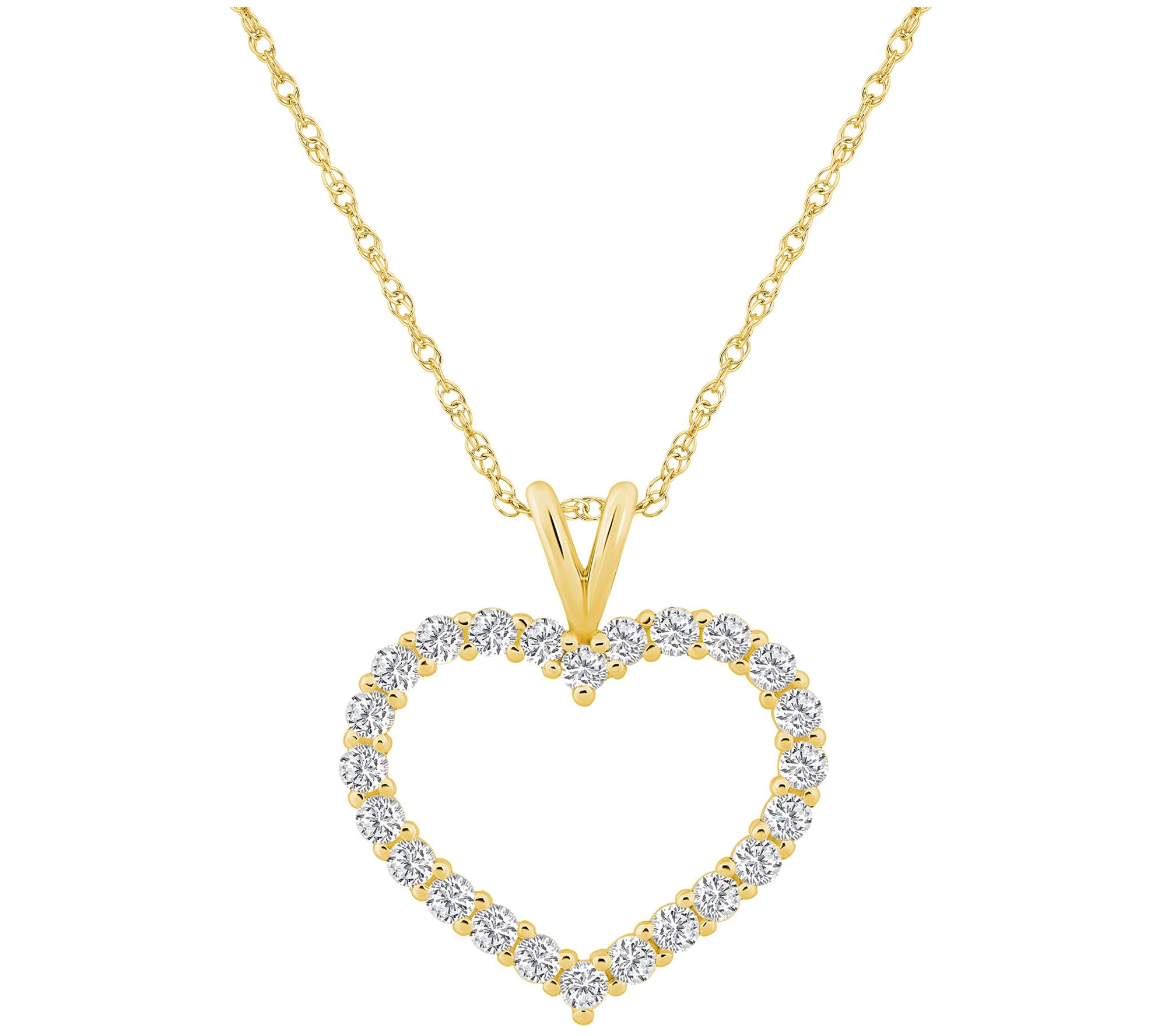 Affinity 0.75 cttw Diamond Heart Pendant w/ Chain, 14K Gold