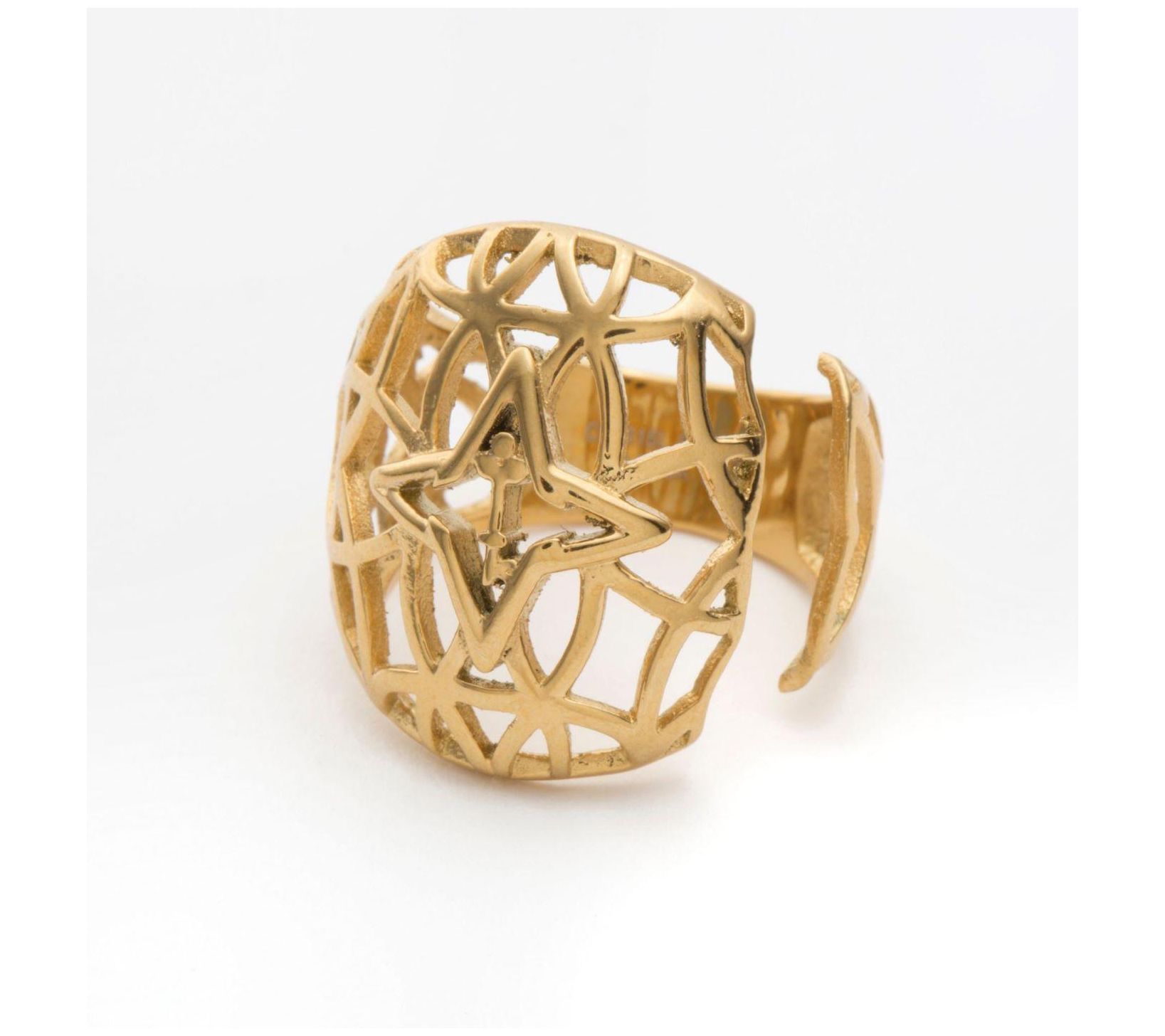 Valencia Key Stainless Steel Adjustable RootedRing