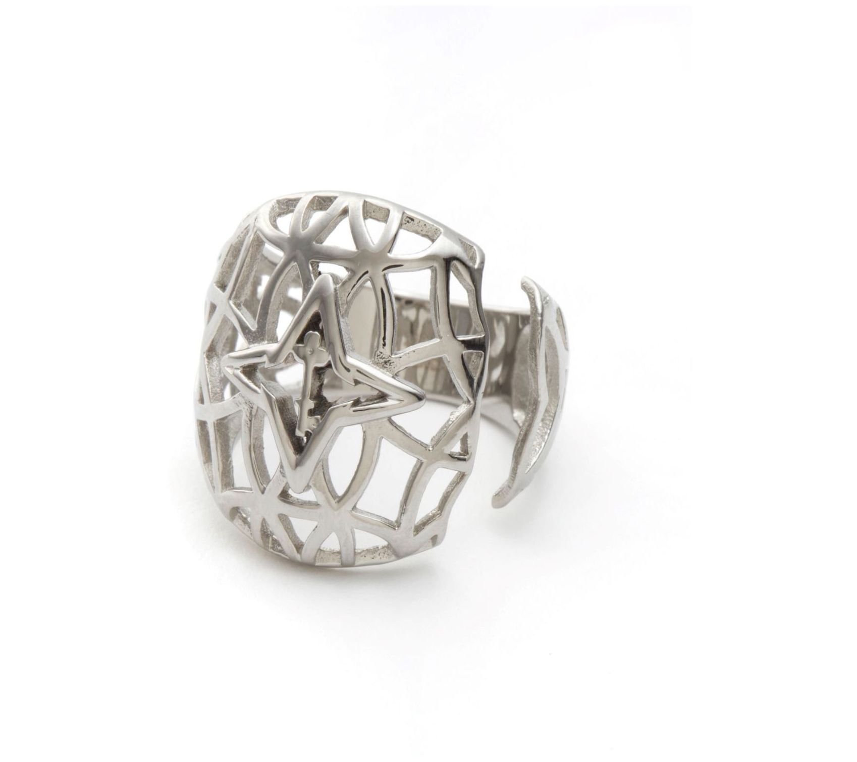 Valencia Key Stainless Steel Adjustable RootedRing