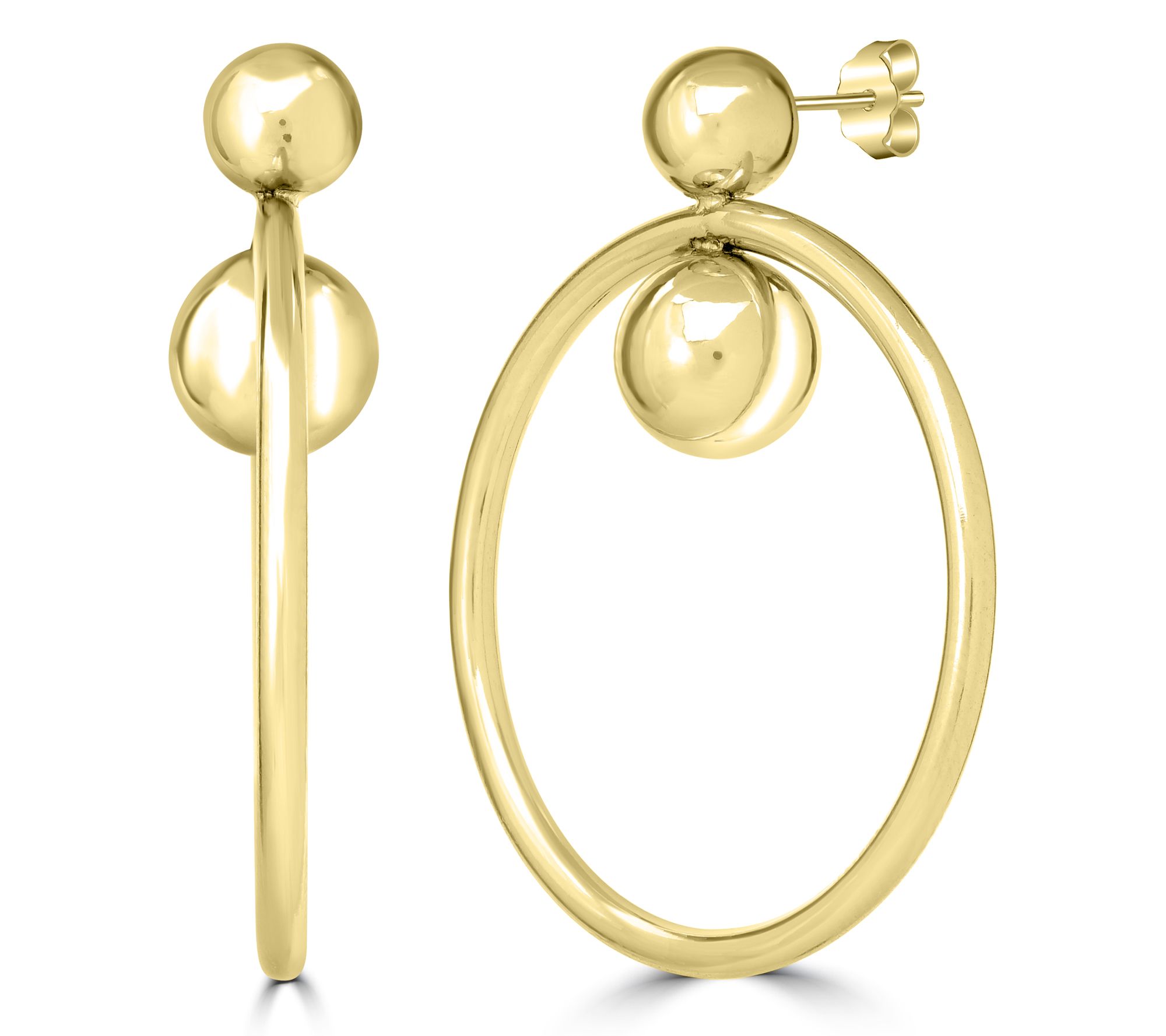 Steel by Design Double Beaded Hoop Earrings
