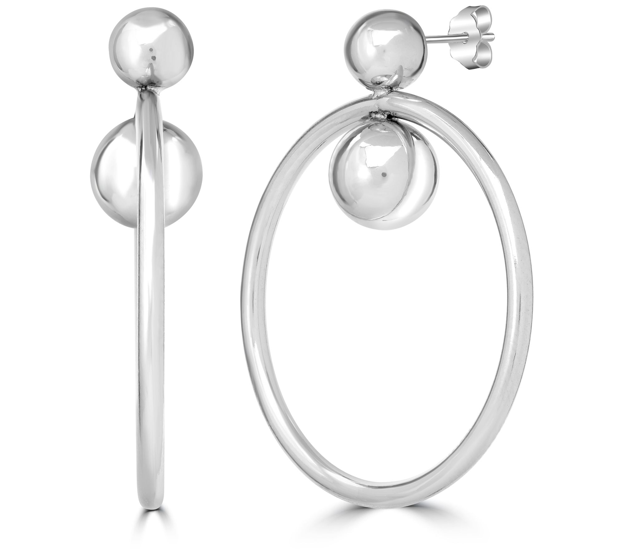 Steel by Design Double Beaded Hoop Earrings