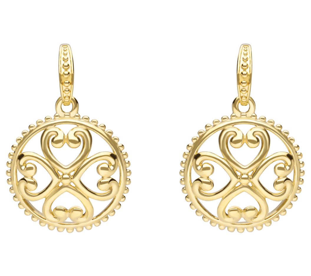 Elyse Ryan 14K Gold Clad Heart Motif Earrings