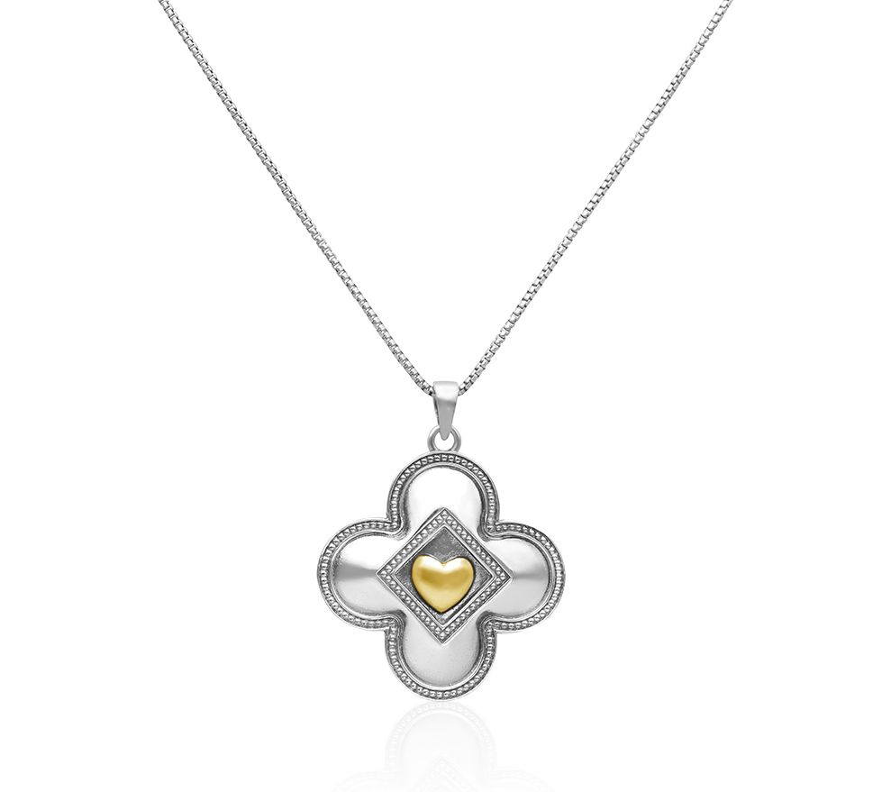 Or Paz Sterling Silver Heart Motif Pendant w/ Chain