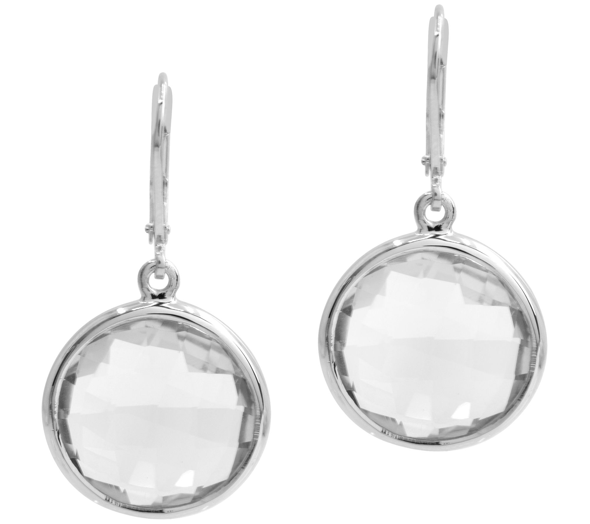Sterling Silver Rock Crystal Dangle E arrings
