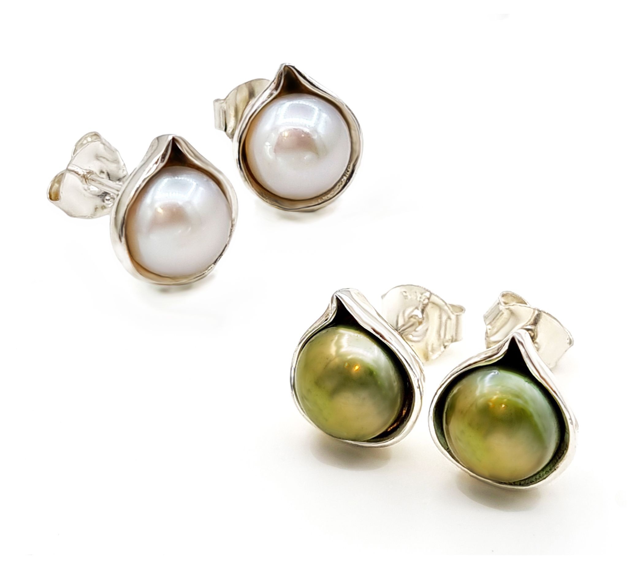 Hagit Sterling Silver Set of 2 Cultured Pearl E arrings