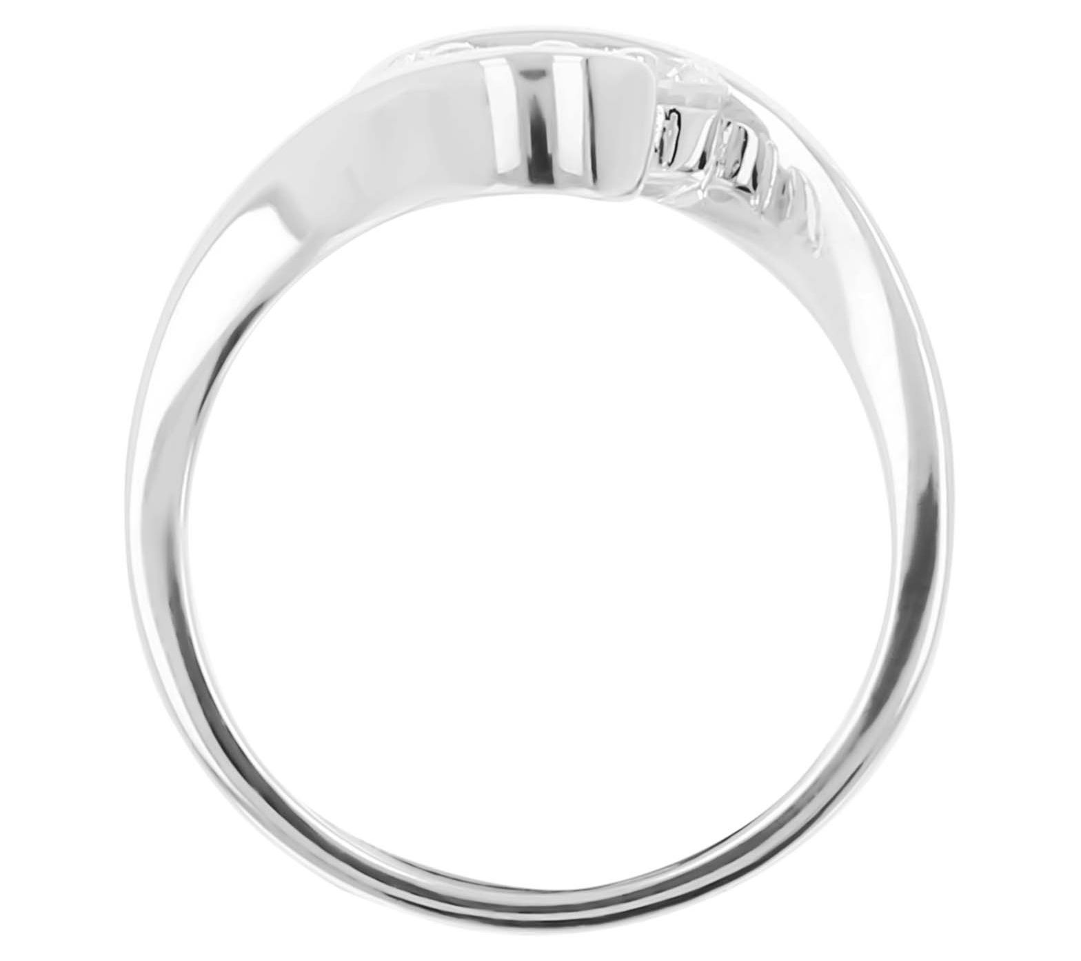 Diamonique 0.70 cttw Triple Stone Bypass Ring, Sterling - QVC.com