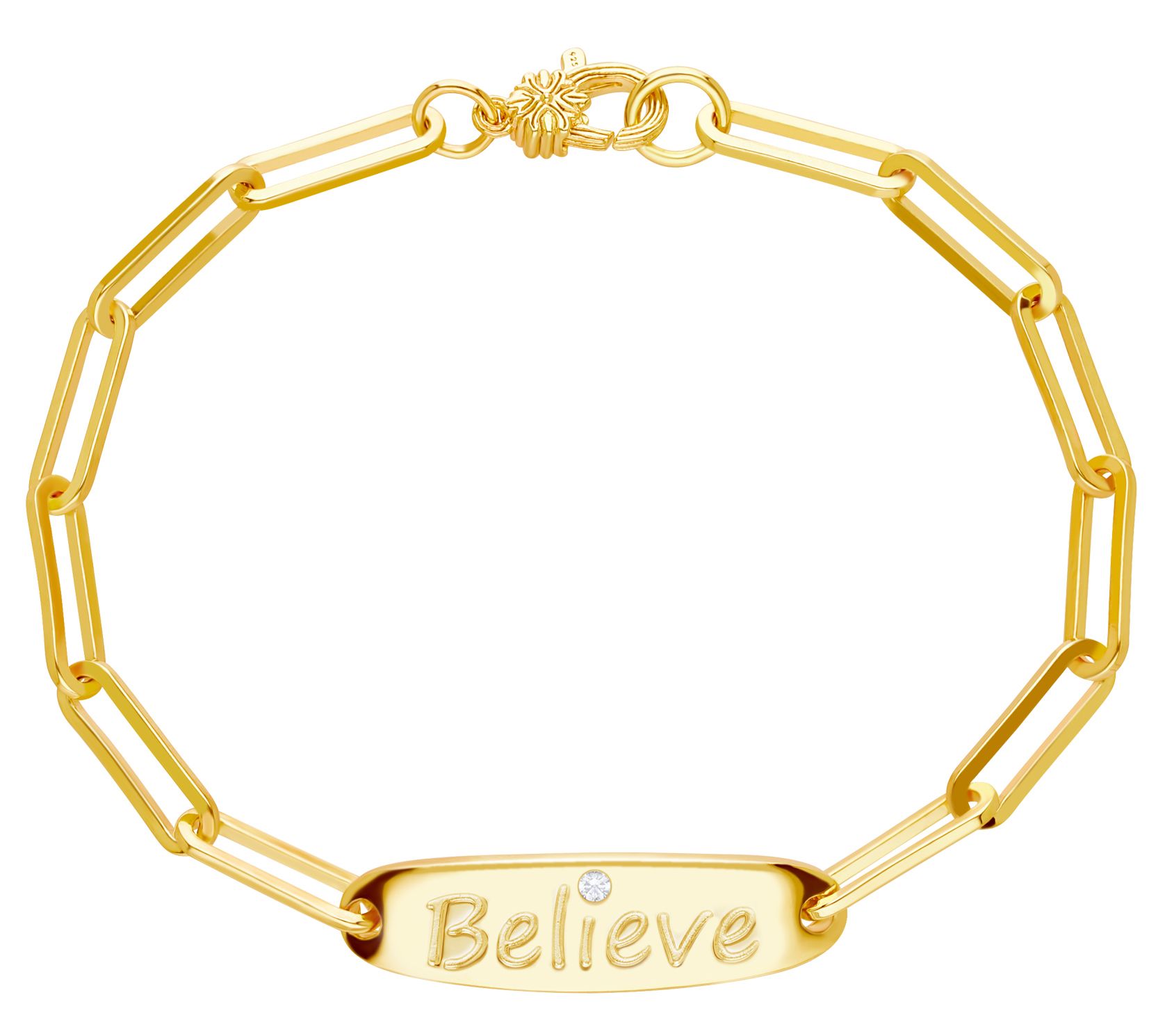 Ariva 18K Gold Clad Diamonique Affirmation Bracelet