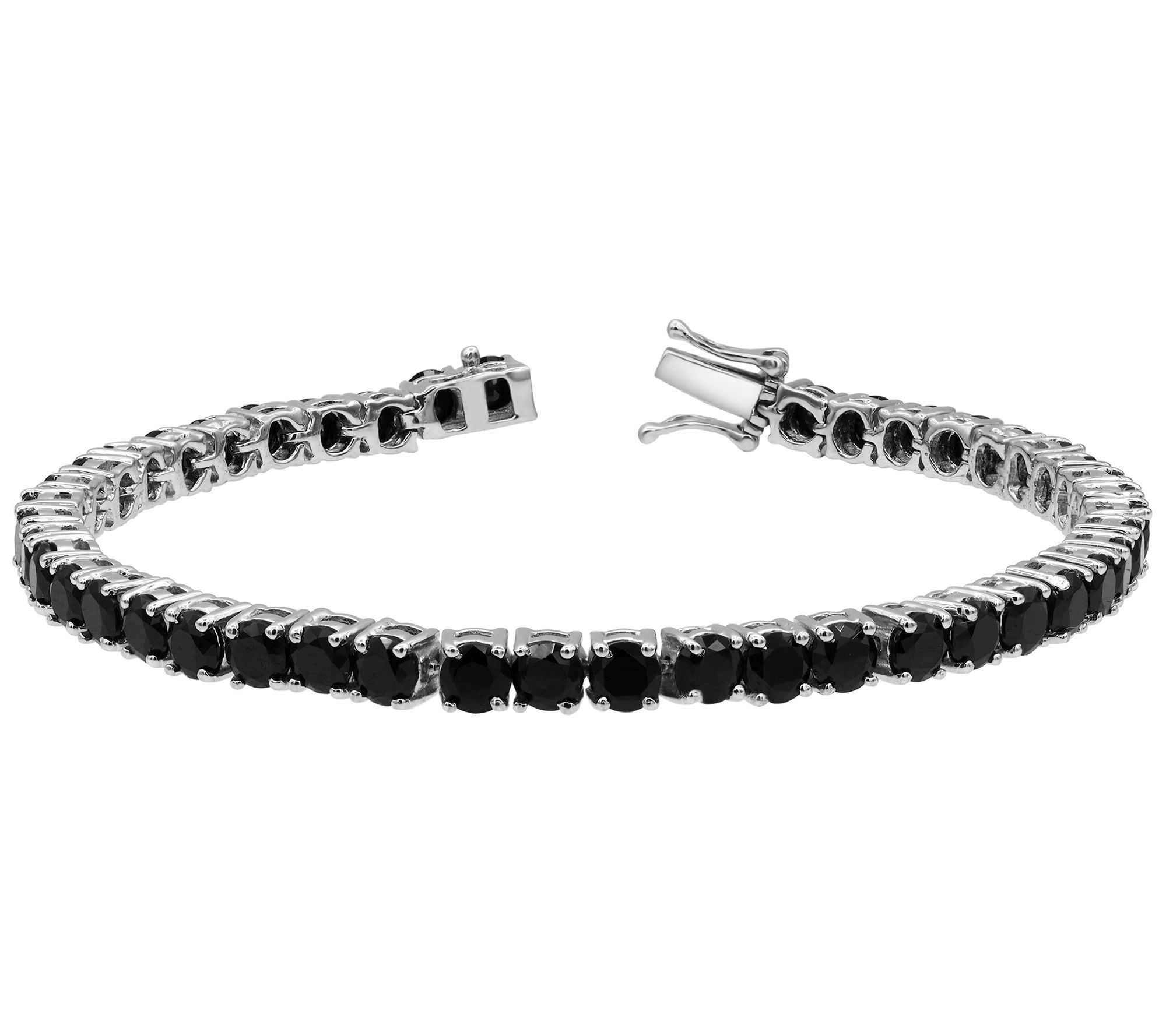 Affinity Gems Black Spinel Tennis Bracelet, Sterling Silver