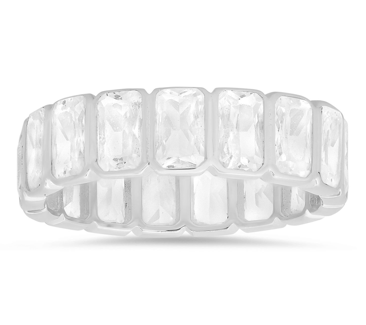Sterling Silver 4.90 cttw Cubic Zirconia Eternity Band Ring