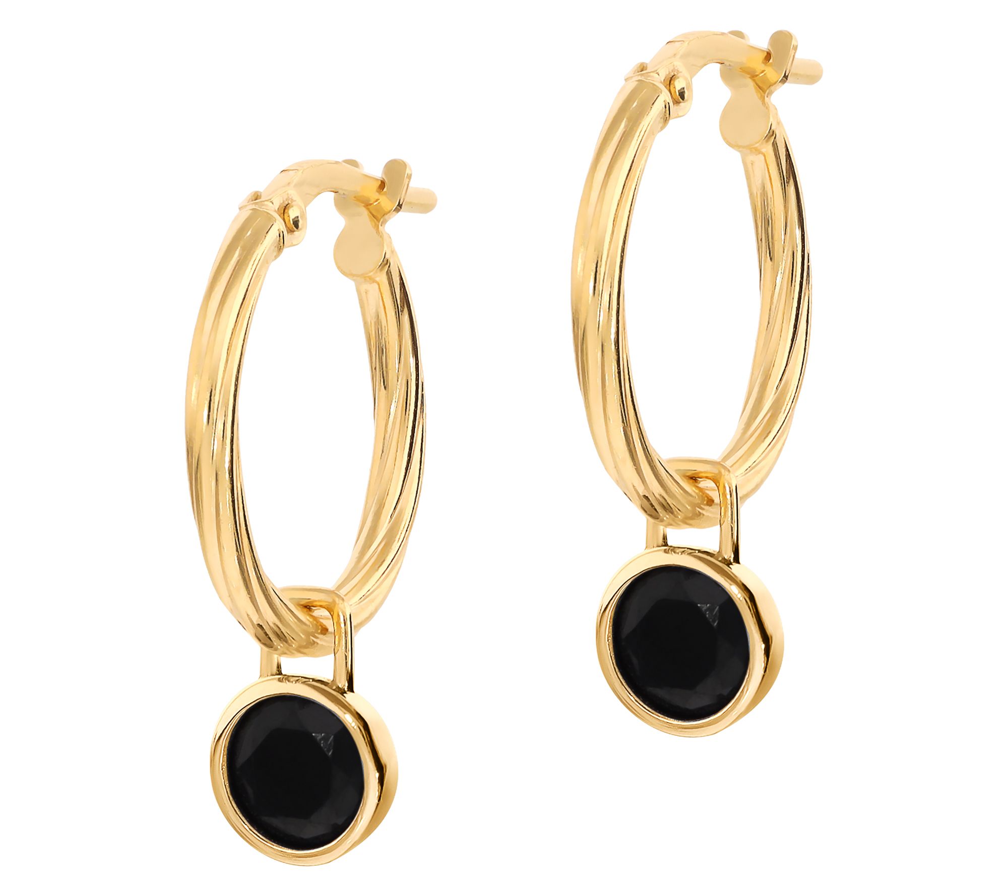 Diamonique 1.70 cttw Dangle Hoop Earrings, 14KPlated