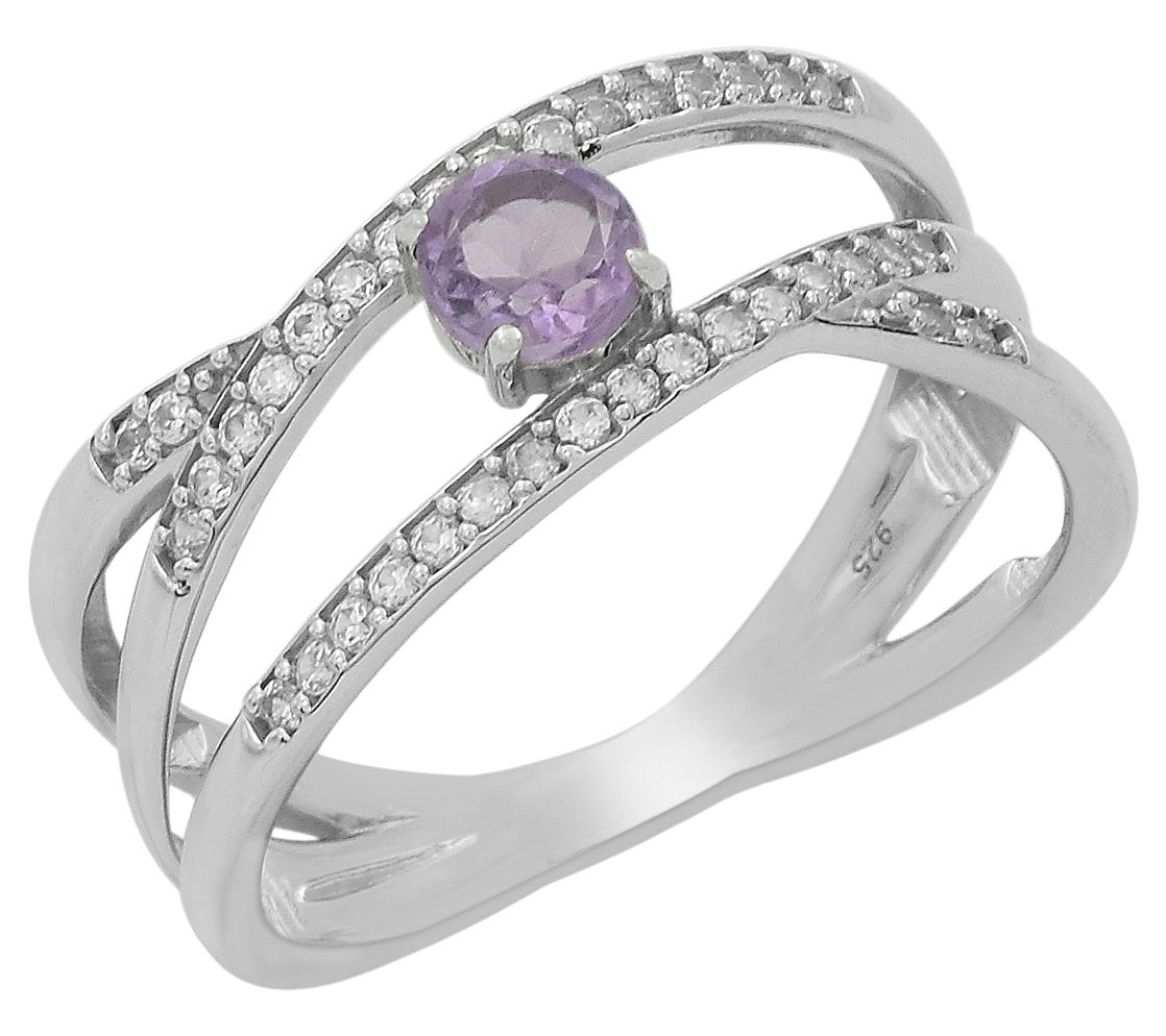 Affinity Gems Multi-Gemstone Split Band Ring, Sterling Silver