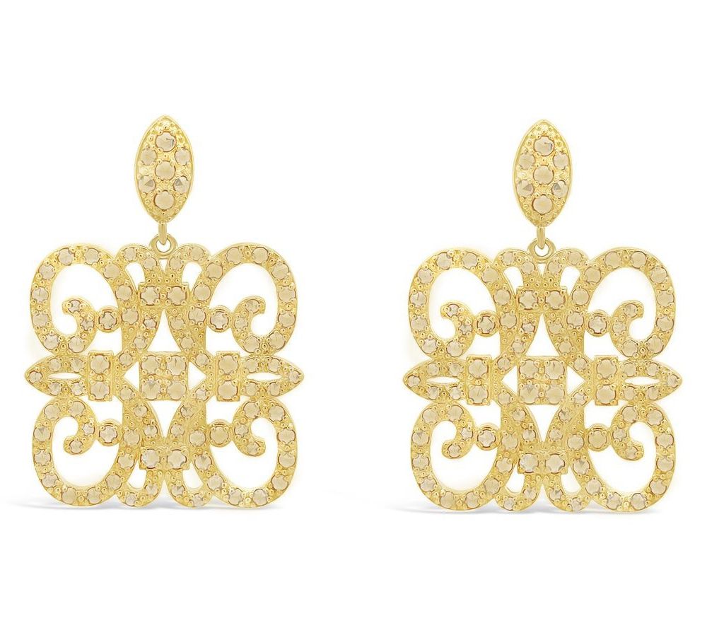 Dallas Prince 14K Gold Clad Marcasite Plaza Earrings