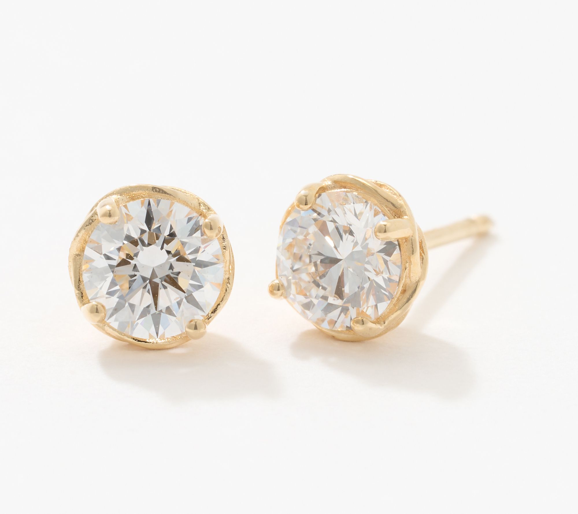 XO TACORI Lab Grown Diamond Round 1.00 cttw Bezel Studs 14K