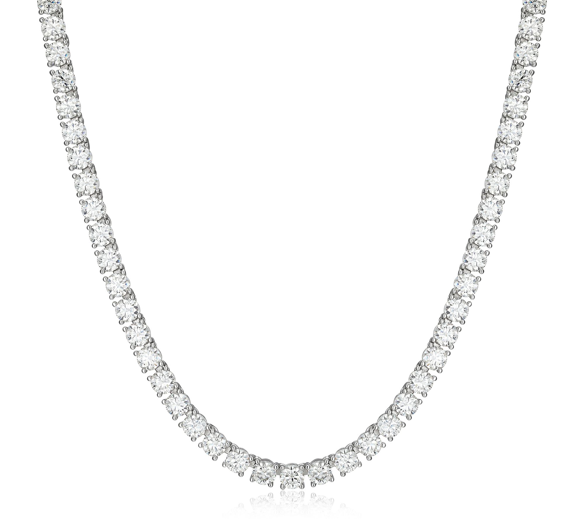 Moissanite 22.65 cttw Tennis Necklace, SterlingSilver