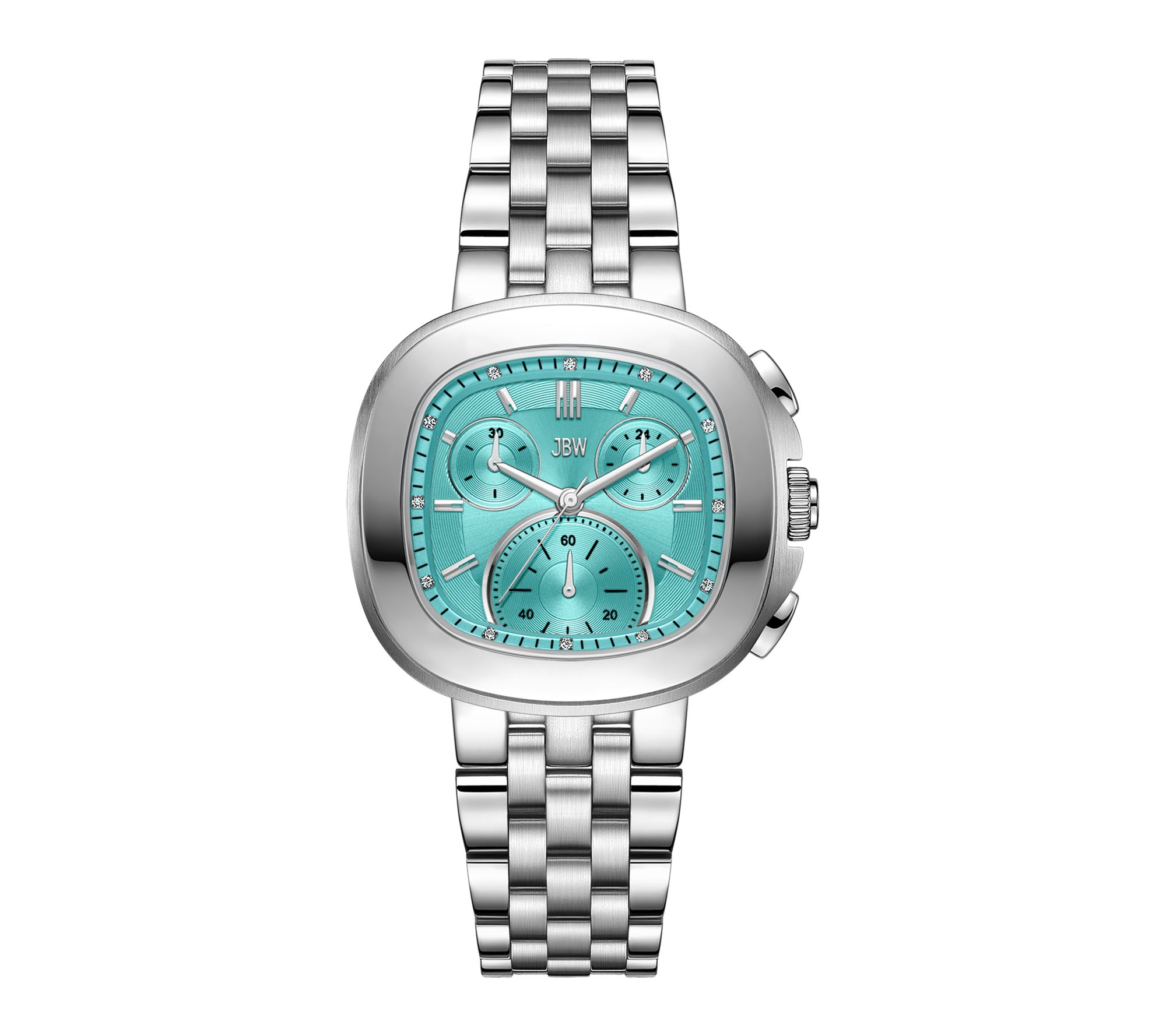 JBW Men's Coast Stainless Lab Grown Diamond Teal Dial Watch