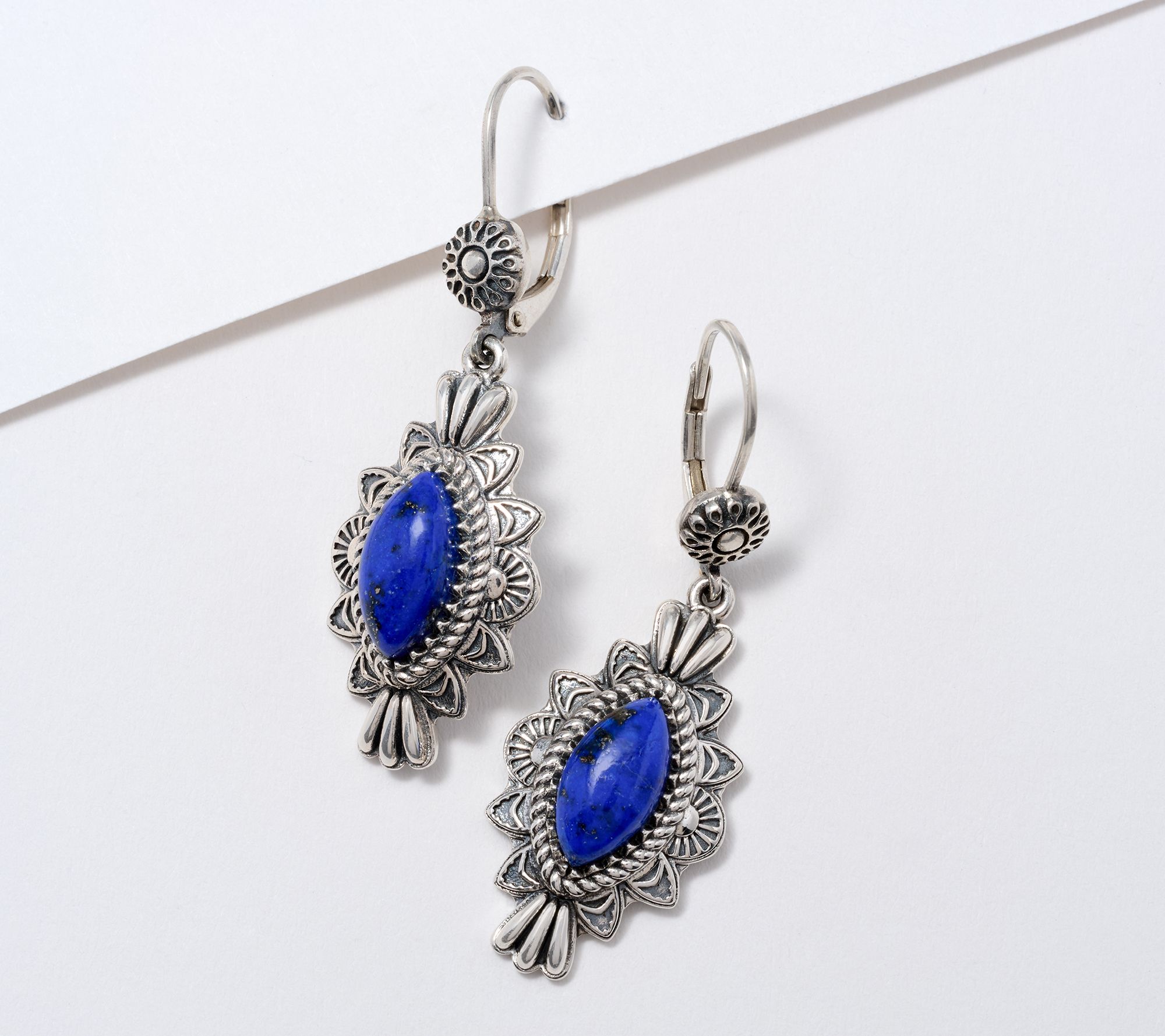 American West Sterling Marquise Gemstone Earrings