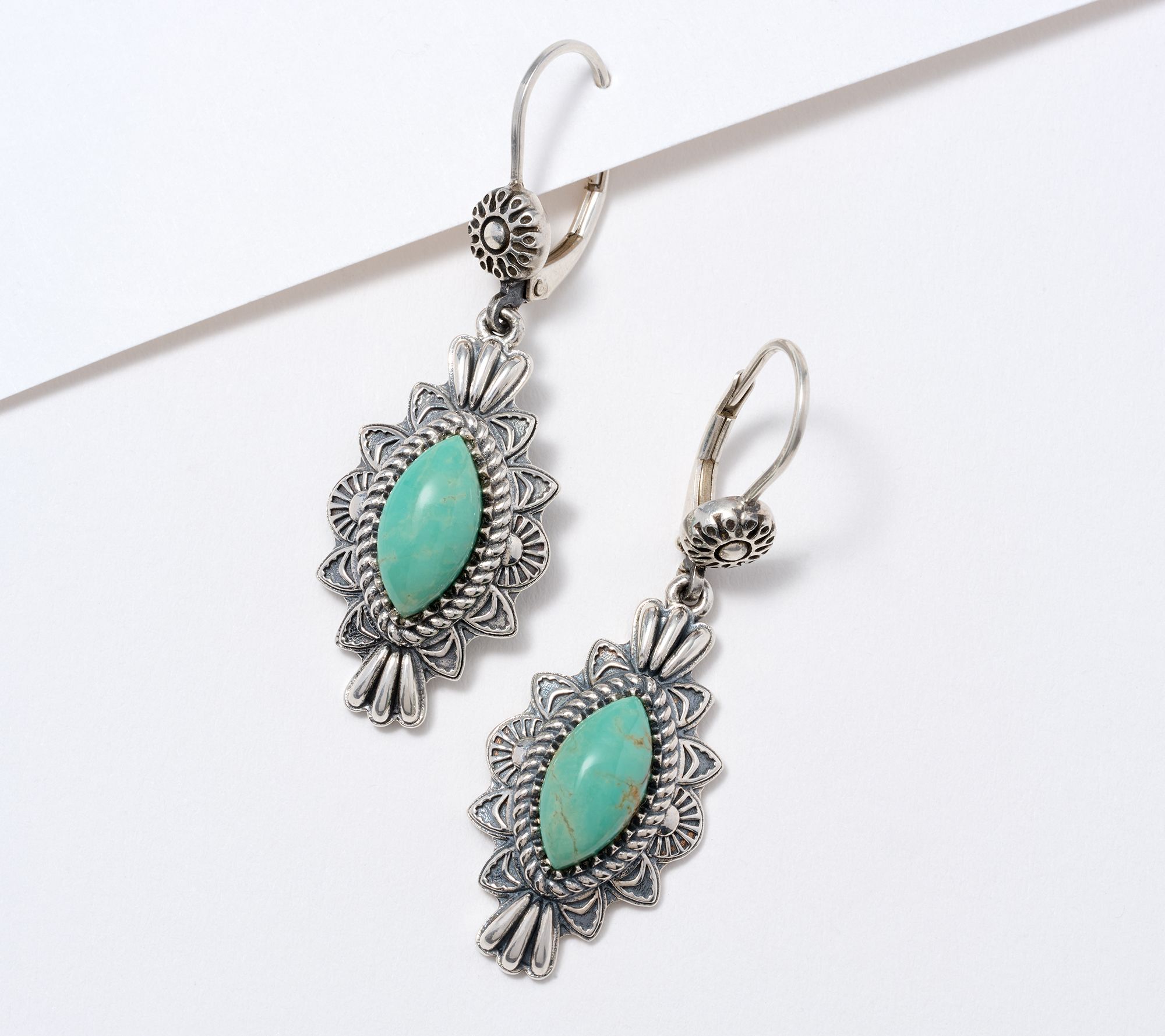 American West Sterling Marquise Gemstone Earrings