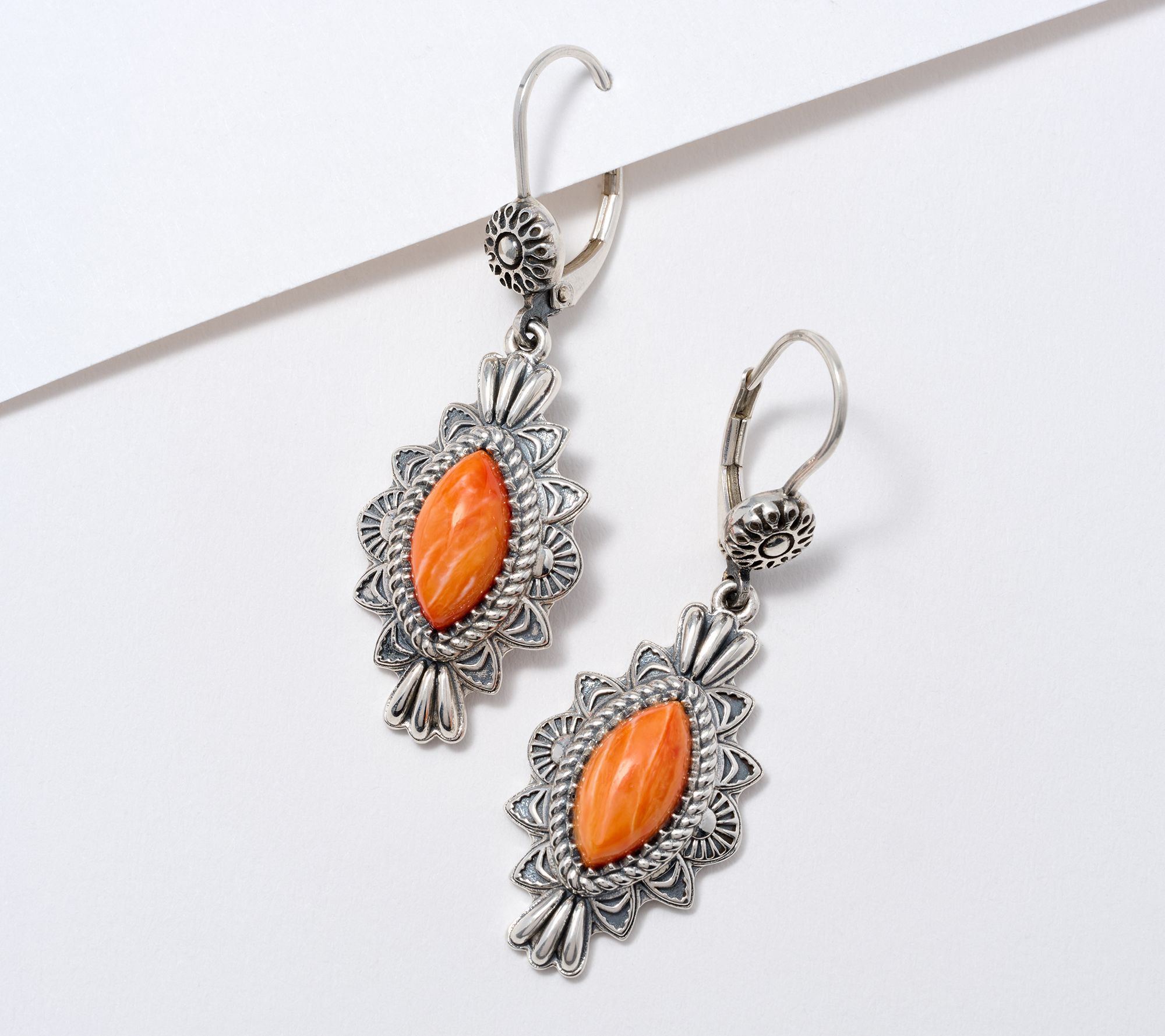 American West Sterling Marquise Gemstone Earrings