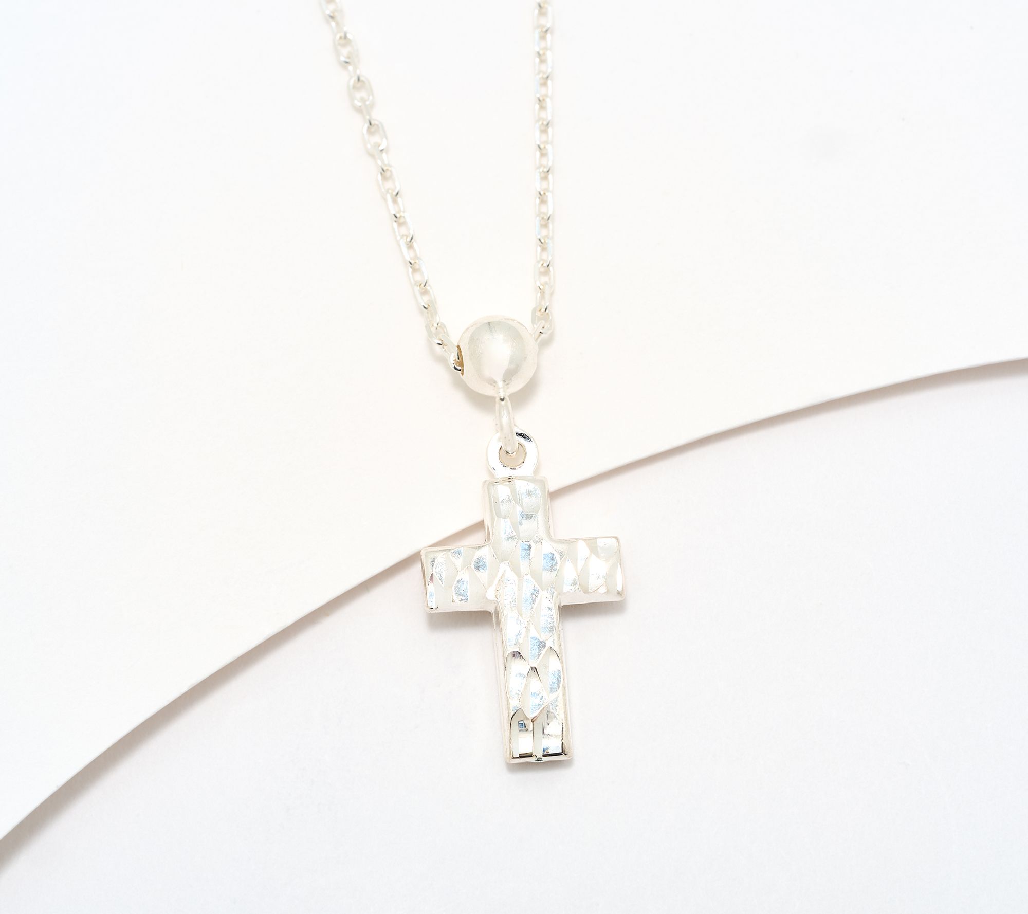 "As Is" UltraFine 950 Silver ReversibleCross Motif Necklace
