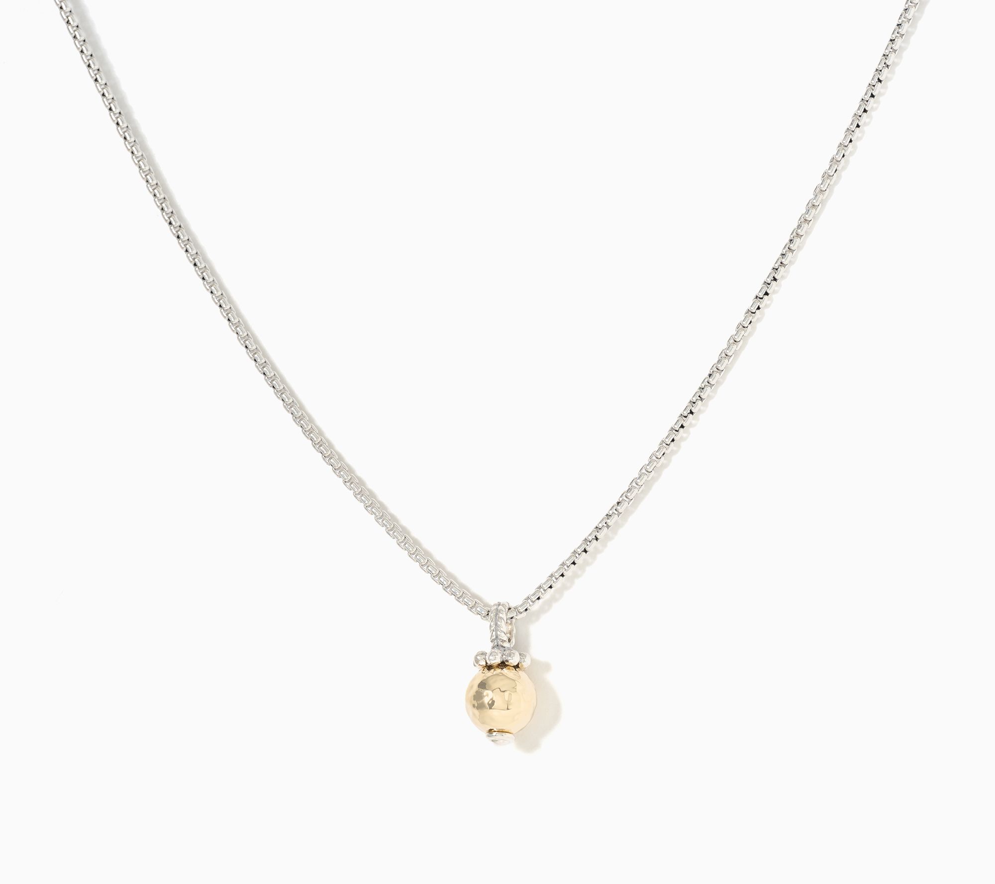 JAI Sterling Silver & 14K Gold Baby Box Bead Necklace, 16