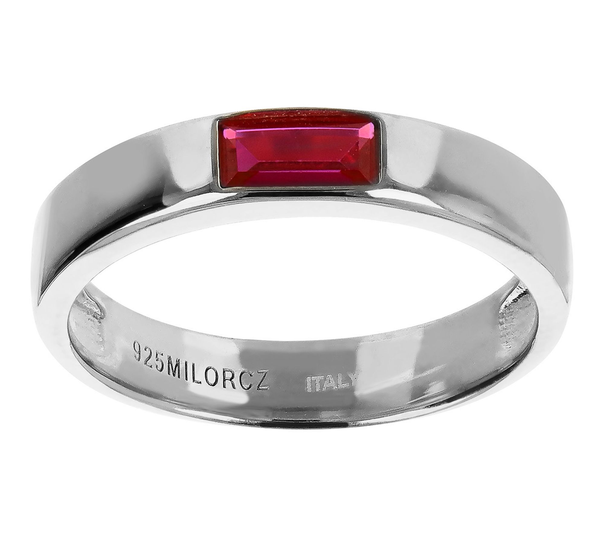 Diamonique X Bronzo Italia Baguette Stackable Band Ring