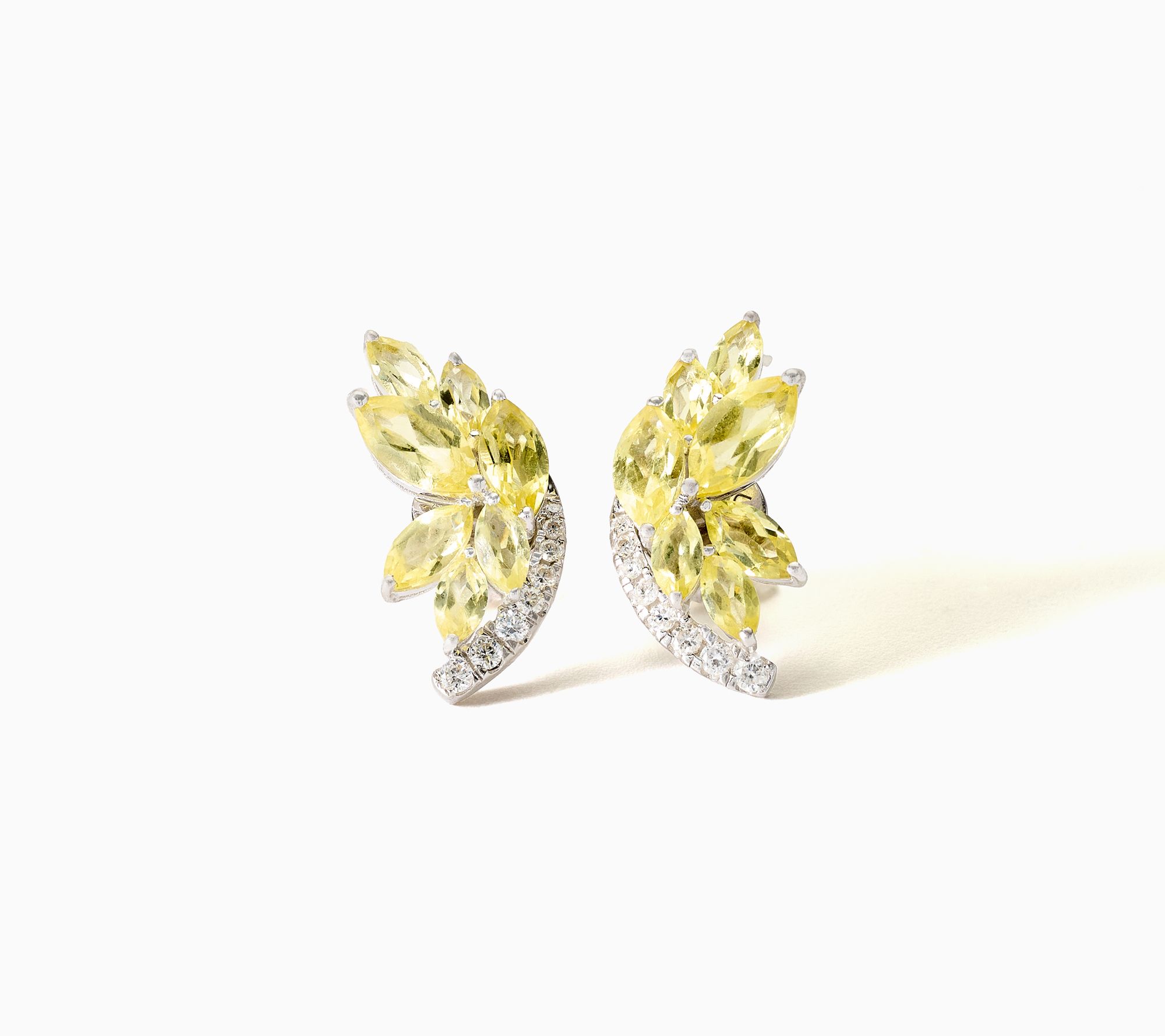 Gemistry Lab Grown Sapphire & Diamond Cluster Earring Sterling Silver