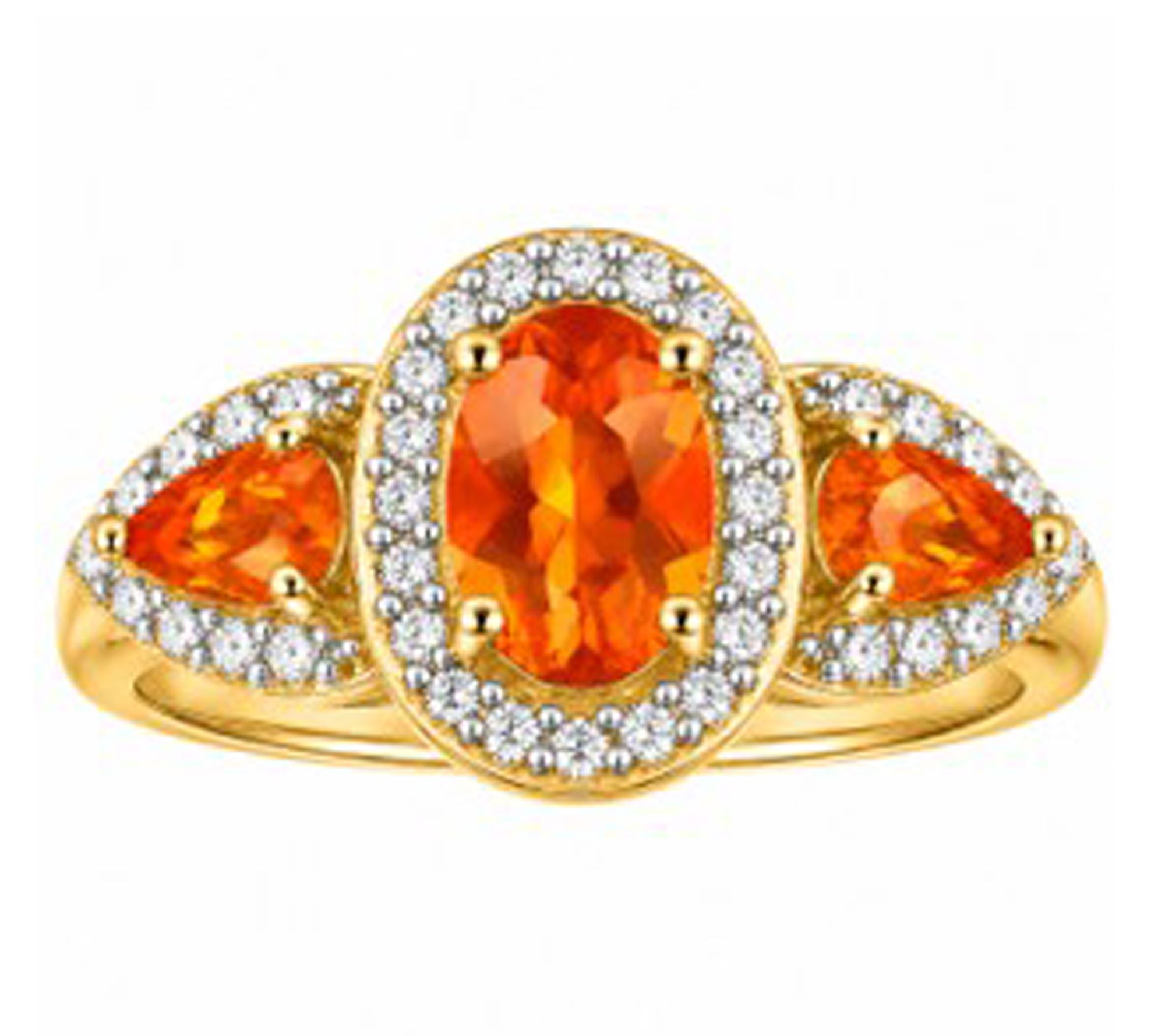 Affinity Gems Oval & Pear Cut Halo Ring, Sterling Silver