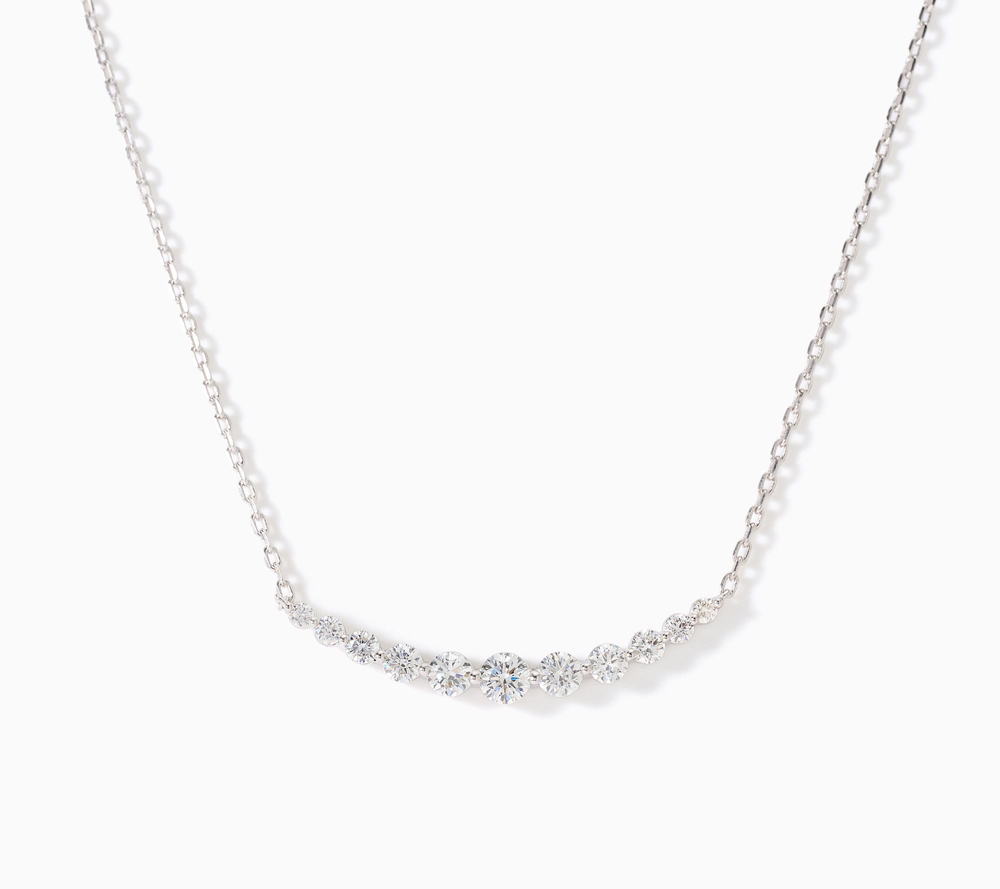 ShWk 11/30 Fire Light Lab Grown Diamonds 0.50 ctw Smile Necklace, Sterl