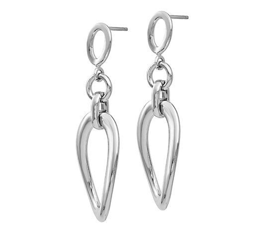 Italian Silver Oversized Link Dangle Earrings