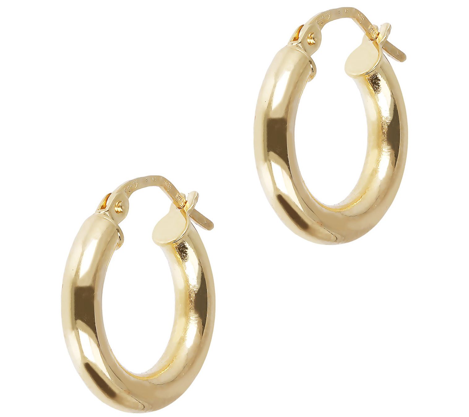 Italian Gold Mini Round Hoop Earrings, 14K Gold - QVC.com