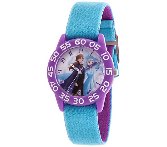Disney Frozen 2 Girls' Elsa and Anna Purple Case Watch