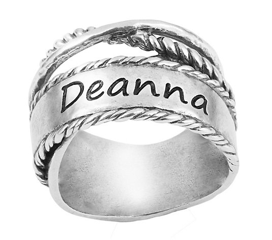 Or Paz Sterling Personalized Crossover Ring