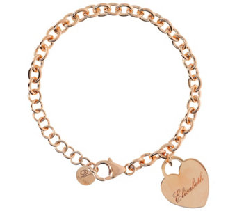 Veronese 18K Clad Personalized Heart Charm Bracelet