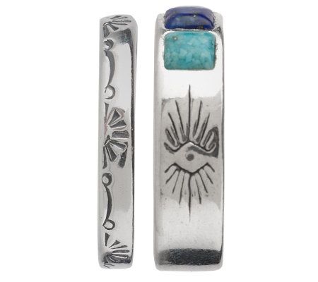 Southwestern Sterling Set of Three Stack Rings - QVC.com