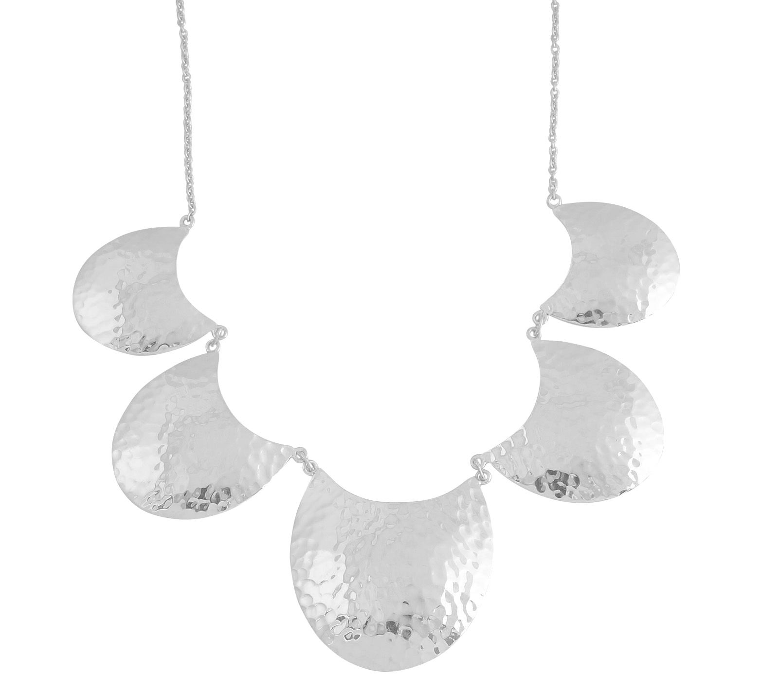 Sterling Bold Hammered Necklace by Silver Style