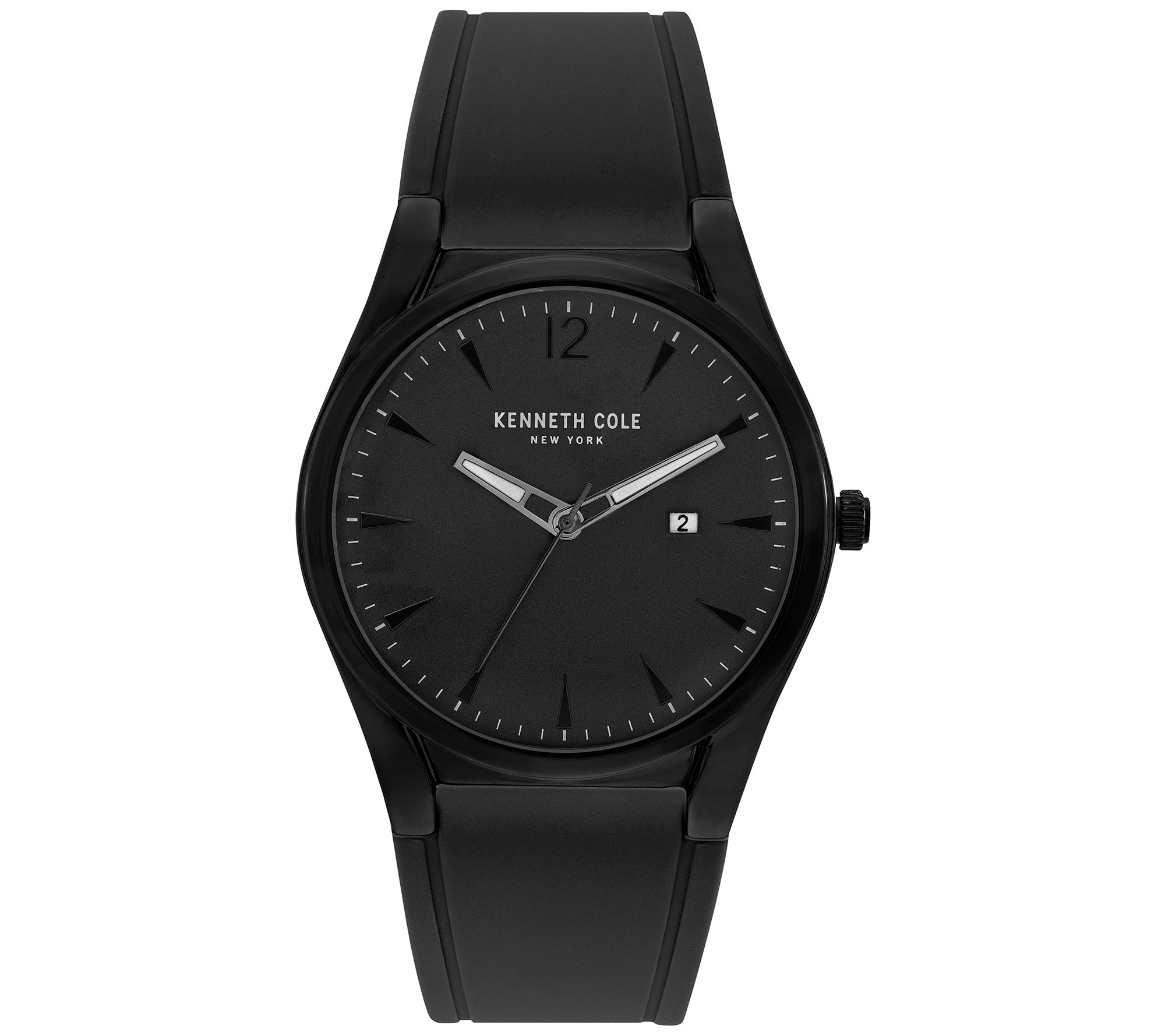 Kenneth Cole New York Men's Black SiliconeStrap Watch - QVC.com